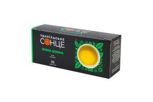 Чай зеленый байховый фасованный Зеленая долина Трипільське Сонце к/у 25х1.5г