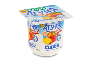 Творожок 3.9% для детей от 6мес с наполнителем фруктовым Персик Агуня ст 90г