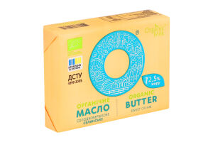 Масло 72.5% солодковершкове органічне Селянське Organic Milk м/у 180г