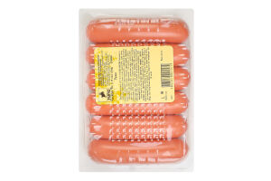 Сосиски из мяса птицы Вкусные Ранчо 1с лоток 0.275кг