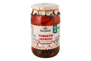 Томати червоні мариновані з часником консервовані пастеризовані Dworek с/б 860г
