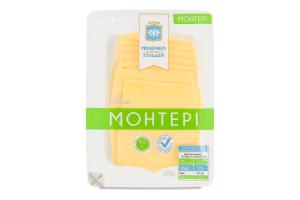 Сир 45% твердий нарізка Монтері Молочна гільдія лоток 0.15кг