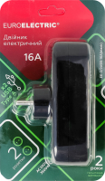 Двійник електричний 3500W AC 250V №EE-2/2USB-16A(black) Euroelectric 1шт