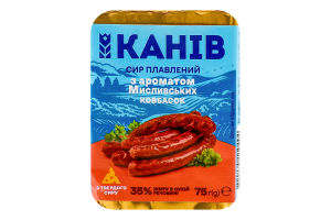 Сир плавлений з ароматом мисливських ковбасок 35% 75г Канів 1971