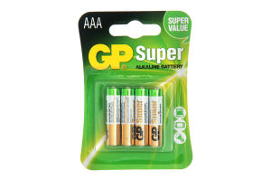 Батарейки 1.5V AAA LR03 №GP24A-2UE4 Super GP 4шт