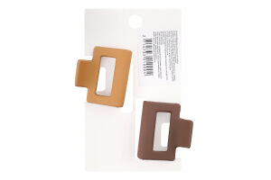 Заколка-краб д/волосся однотонна прямокутна 4*3,5см 2шт