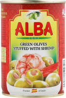 Оливки фаршировані креветками 300мл ж/б з ключем Alba Food