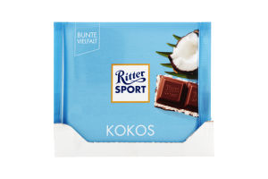 Шоколад молочний з кокосовою начинкою Kokos Ritter Sport м/у 100г