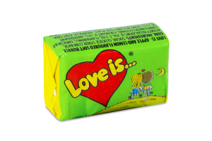 Гумка жувальна зі смаком яблука та лимону Love is... м/у 4.2г
