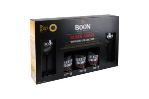 Н-р Boon Пиво Black Label Vinta 3x0,75л+2келихи