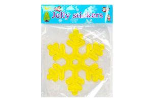Наліпка новорічна 19х23см №YLL077 Сніжинка Greenwich Products Co. Limited 1шт