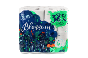 Папір туалетний Блосом 3шари 135відривів 32шт Гріт      