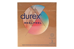 Презервативи з синтетичного латексу з силіконовою змазкою Натуральні відчуття Durex 3шт