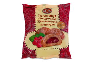 Пряники глазированные с малиновой начинкой БКК м/у 190г