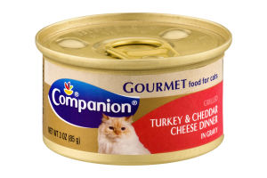 Companion Gourmet Food For Cats Turkey & Cheddar Cheese Dinner