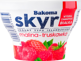 Йогурт Bakoma Скир з малиною та полуницею