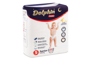 Підгузки-трусики юніор 5 11-25кг 24шт Долфін