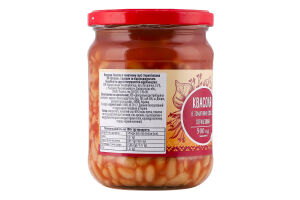 Квасоля в томатному соусі з цукром та підсолоджувачем стерилізована Хуторок с/б 500г