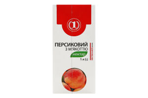 Нектар з м'якоттю неосвітлений стерилизований персиковий ТМ "1" т/п 1л