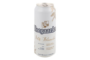 Пиво 0.5л 4.9% светлое нефильтрованное пастеризованное Blanche Hoegaarden ж/б