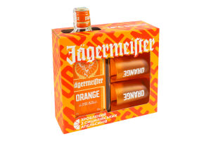 Набір Лікер 0.7л 33% + 2 шоти 40мл Orange Jagermeister к/у 1шт