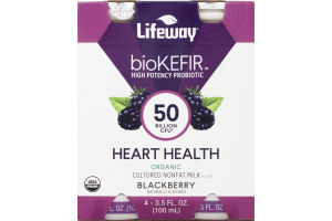 Lifeway bioKEFIR Organic Cultured Nonfat Milk Blackberry - 4 CT