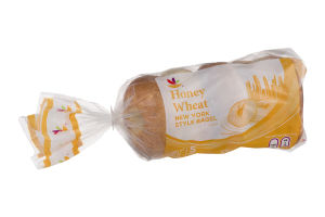 Ahold Honey Wheat New York Style Bagel - 5 CT