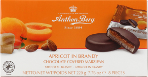 Цукерки Anthon Berg Марципан абрикос в бренді шок