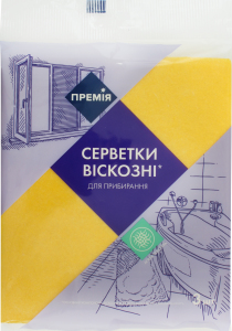 Салфетки для уборки вискозные Премія 3шт