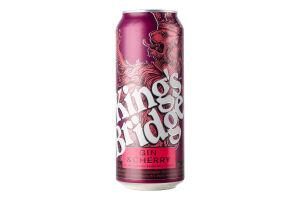 Напиток слабоалкогольный 500мл 7% сильногазированный Gin&Cherry King's Bridge ж/б