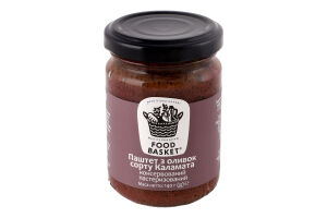 Паштет из оливок сорта Каламата консервированный пастеризованный Food Basket с/б 140г