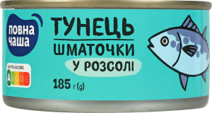Тунець Повна Чаша шматочками в розсолі