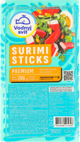 Продукт із сурімі з додаванням яєчного білка пастеризований Surimi sticks Premium Vodnyi svit охол в/у 200г