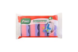 Губки кухонные Антибактериал Fino 4шт
