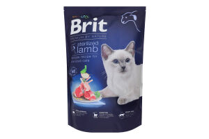 Корм сухой для взрослых стерилизованных котов Lamb Premium by Nature Brit д/п 800г