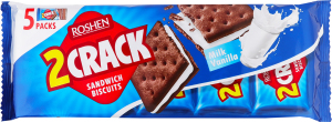 Печиво затяжне з молочно-ванільною начинкою 2 Crack Roshen м/у 190г
