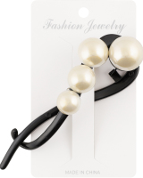 Заколка на застібці д/волосся з штучними перлами 10,5см