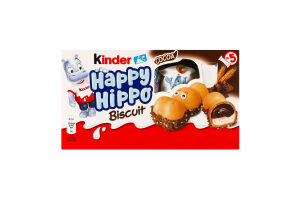 Вафля хрустка з молочною та какао начинкою Happy hippo Biscuit Kinder к/у 5х20.7г