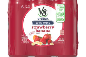V8 V-Fusion 100% Juice Strawberry Banana - 6 PK