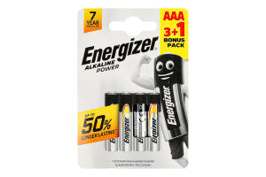 Батарейка AAA 1.5V LR03 Alkaline Power Energizer 4шт