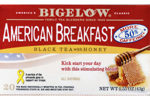Bigelow American Breakfast Black Tea with Honey - 20 CT