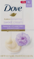 Dove Purely Pampering Beauty Bar With Sweet Cream and Peony Scent - 6 CT