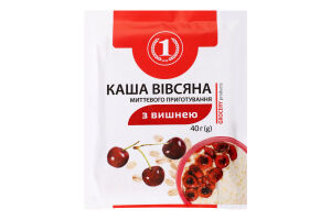 Каша овсяная мгновенного приготовления с вишней ТМ "1" м/у 40г