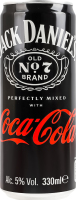 Напій слабоалкогольний 330мл 5% сильногазований Tennessee Whiskey Jack Daniel's&Coca-Cola з/б