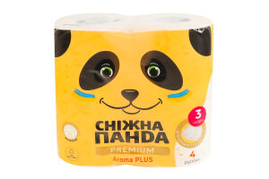 Бумага туалетная 3-х слойная Aroma plus Premium Сніжна Панда 4шт
