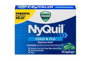 Vicks NyQuil Cold & Flu Nighttime Relief LiquiCaps - 24 CT