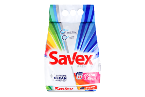 Засіб мийний порошкоподібний для автоматичного прання Color Premium Savex 3.45кг