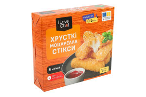Стікси хрусткі Моцарелла 0.18кг + соус Журавлина 0.03кг I Love Chef к/у 0.21кг