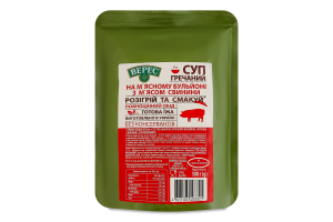 Суп гречневый на мясном бульоне с мясом свинины стерилизованный Верес д/п 500г