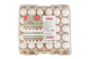 Яйца куриные пищевые столовые второй категории Птахофабрика Україна к/у 30шт